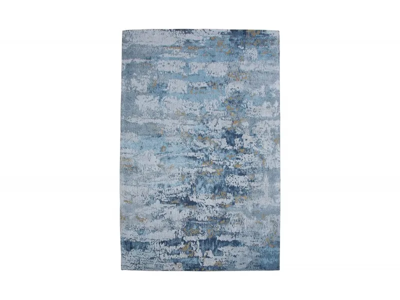 Tapis style rétro de couleur Bleu de 240x160cm