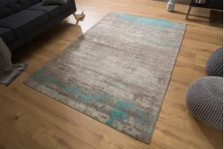 Tapis style rétro de couleur bleu grège de 240x160cm
