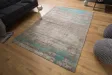 Tapis style rétro de couleur bleu grège de 240x160cm