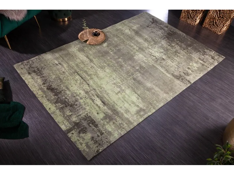 Tapis style rétro de couleur vert beige de 240x160cm