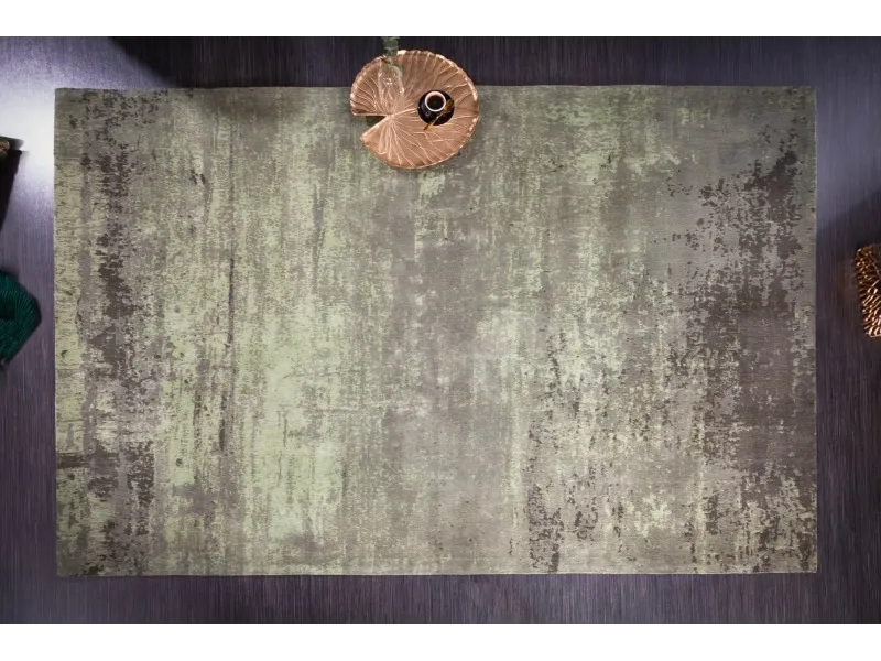 Tapis style rétro de couleur vert beige de 240x160cm