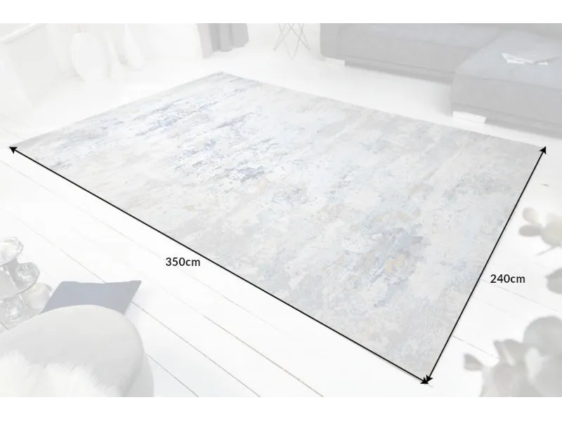 Tapis contemporain de 350x240cm coloris gris bleu