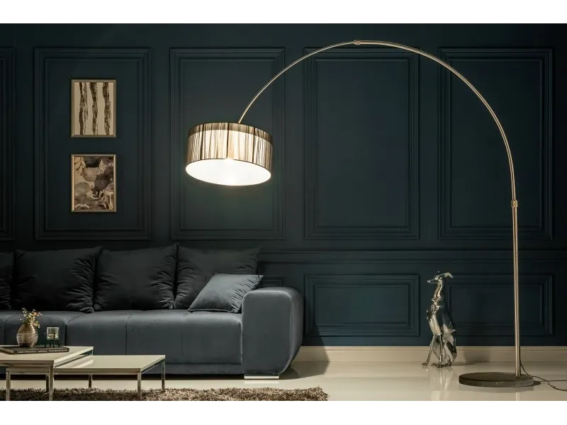 Lampadaire EXTENSO 230 cm Noir avec Base en Marbre