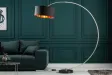 Lampadaire de 180cm extensible en arc noir et or