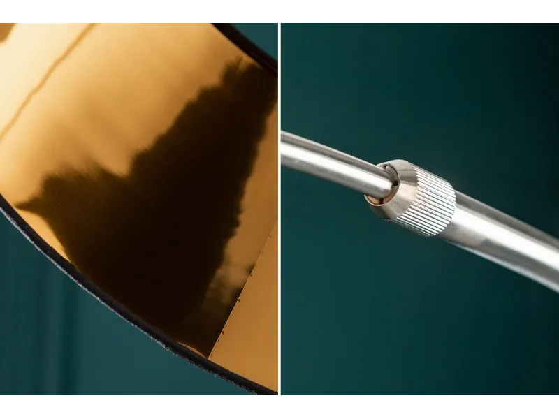 Lampadaire de 180cm extensible en arc noir et or