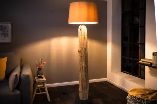 Lampadaire design en bois flotté coloris beige