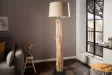 Lampadaire design en bois flotté coloris beige