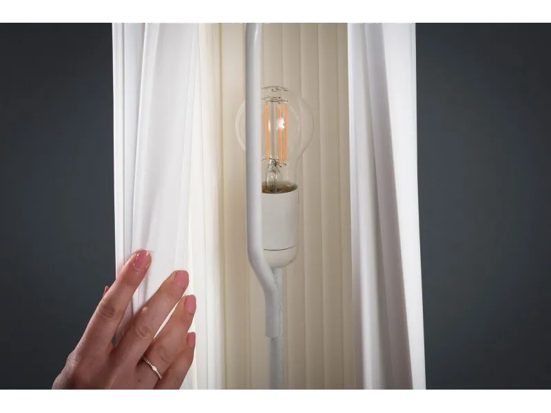 Lampadaire rectangulaire 160cm en tissu de latex plissé blanc