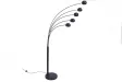 Lampadaire sur pied design arc 5 boules en métal teinté noir et doré