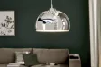 Lampe suspendue design boule en acier chromé