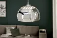 Lampe suspendue design boule en acier chromé