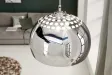 Lampe suspendue design boule en acier chromé
