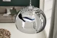 Lampe suspendue design boule en acier chromé