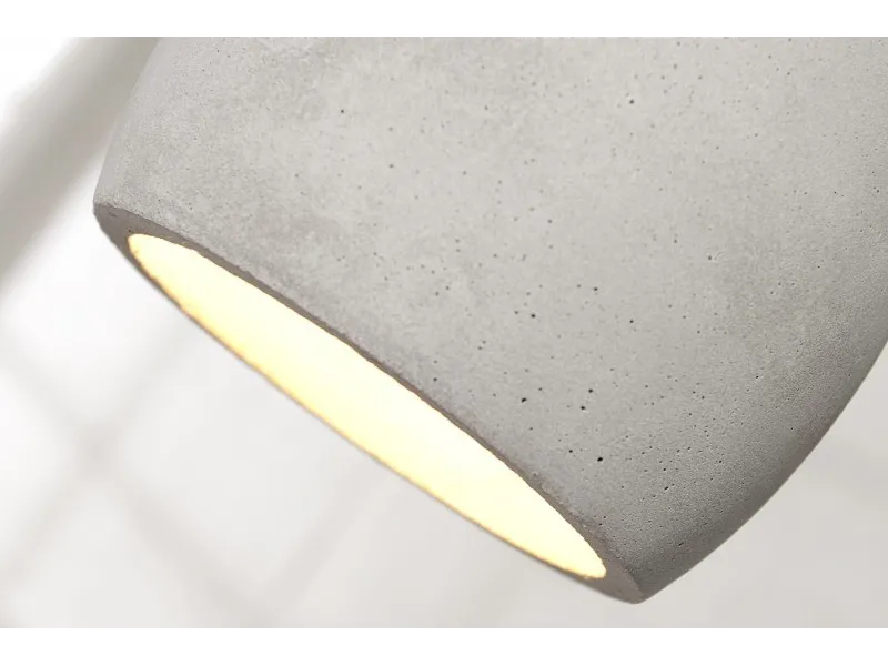 Ensemble de 3 lampes ovales suspendues en béton coloris gris