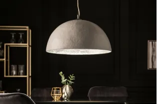 Lampe suspendue 50cm de design "GLOW" coloris blanc et argenté