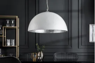 Lampe suspendue 50cm de design "GLOW" coloris blanc et argenté 2