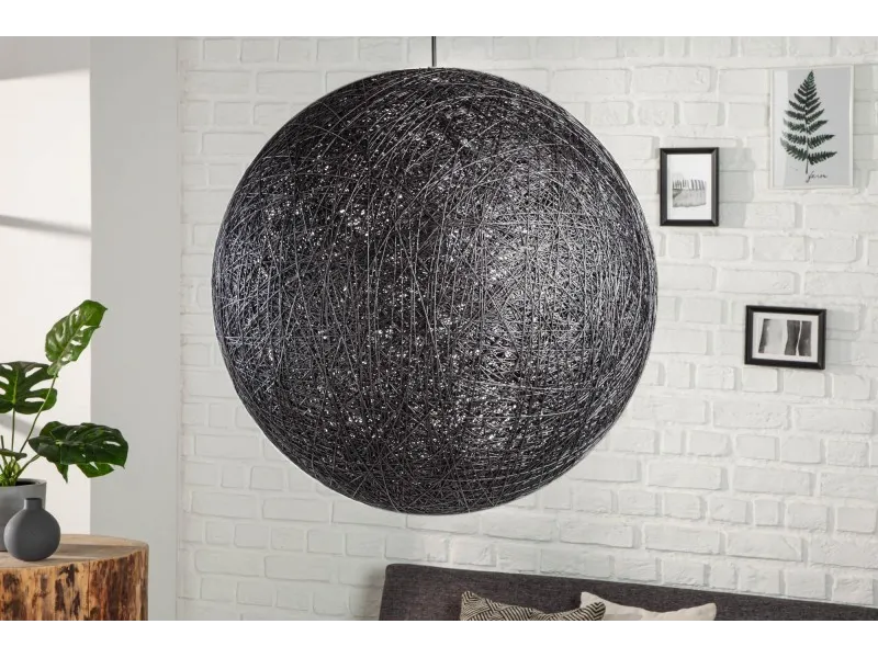 Lampe suspendue 60 cm design "COCOON" coloris noir