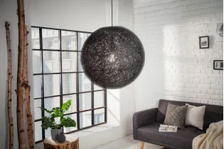 Lampe suspendue 45cm design "COCOON" coloris noir