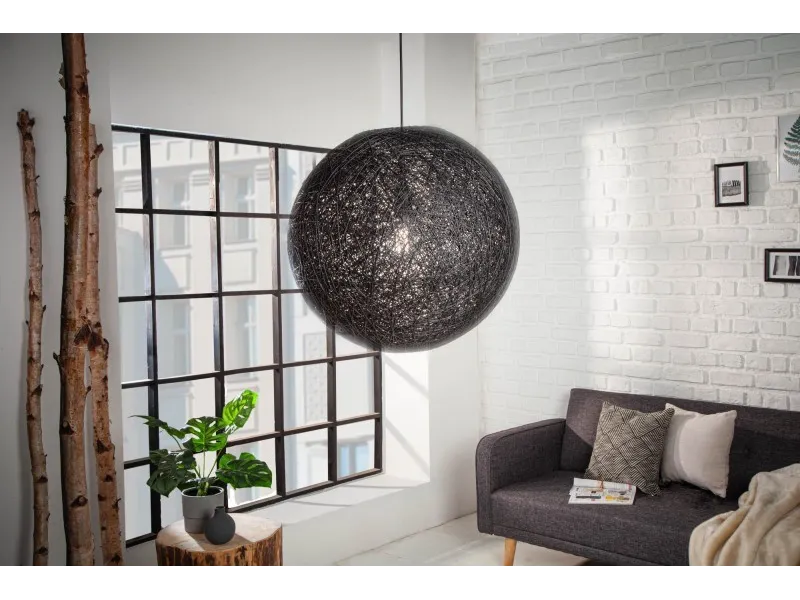 Lampe suspendue 45cm design "COCOON" coloris noir