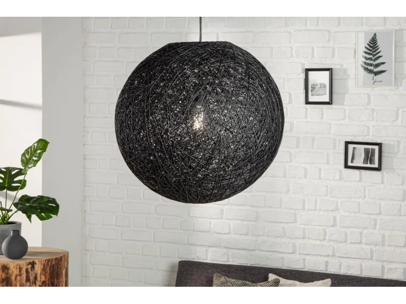 Lampe suspendue 45cm design "COCOON" coloris noir
