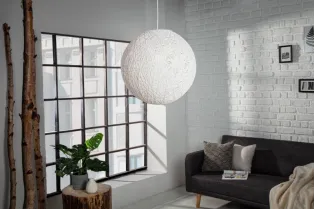 Lampe suspendue 45 cm design "COCOON" coloris blanc