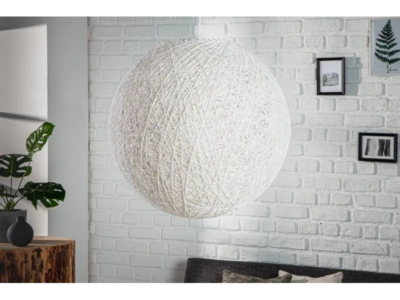Lampe suspendue 45 cm design "COCOON" coloris blanc