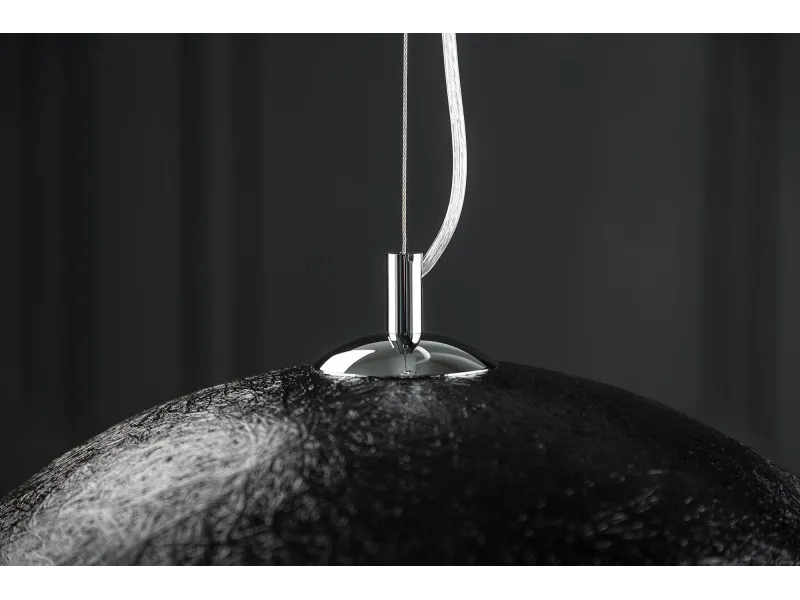 Lampe suspendue 50 cm design GLOW en fibre de verre coloris noir et or