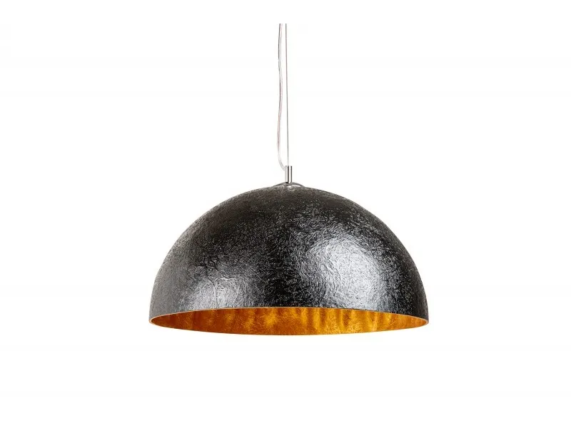 Lampe suspendue 50 cm design GLOW en fibre de verre coloris noir et or