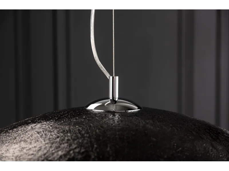 Lampe suspendue 70 cm design GLOW en fibre de verre coloris noir et or