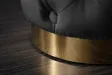 Tabouret Capitonné en Velours Noir avec socle Doré Chesterfield Design