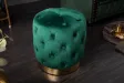 tabouret design baroque capitonné coloris vert foncé et doré
