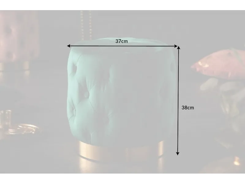 tabouret design baroque capitonné coloris vert foncé et doré