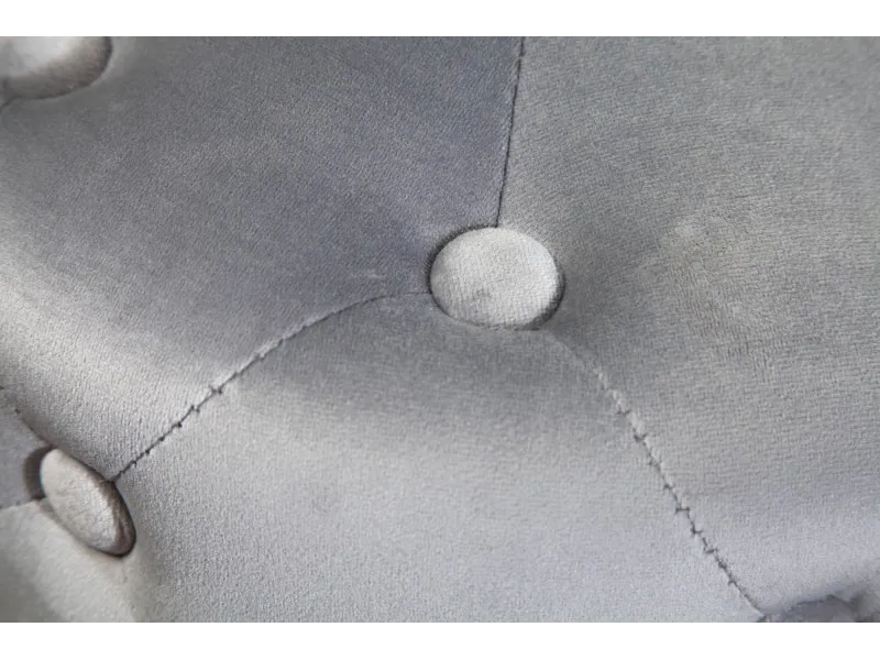 tabouret design baroque capitonné coloris gris foncé et doré