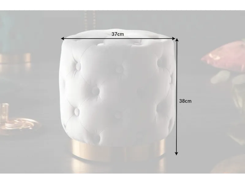 tabouret design baroque capitonné coloris gris foncé et doré