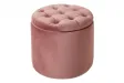 Pouf design baroque en velours coloris vieux rose