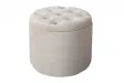 Pouf design baroque en velours coloris beige