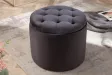 Pouf design baroque en velours coloris noir