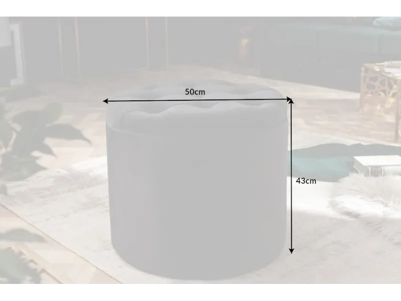 Pouf design baroque en velours coloris noir