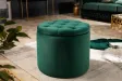 Pouf design baroque en velours coloris vert