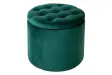 Pouf design baroque en velours coloris vert
