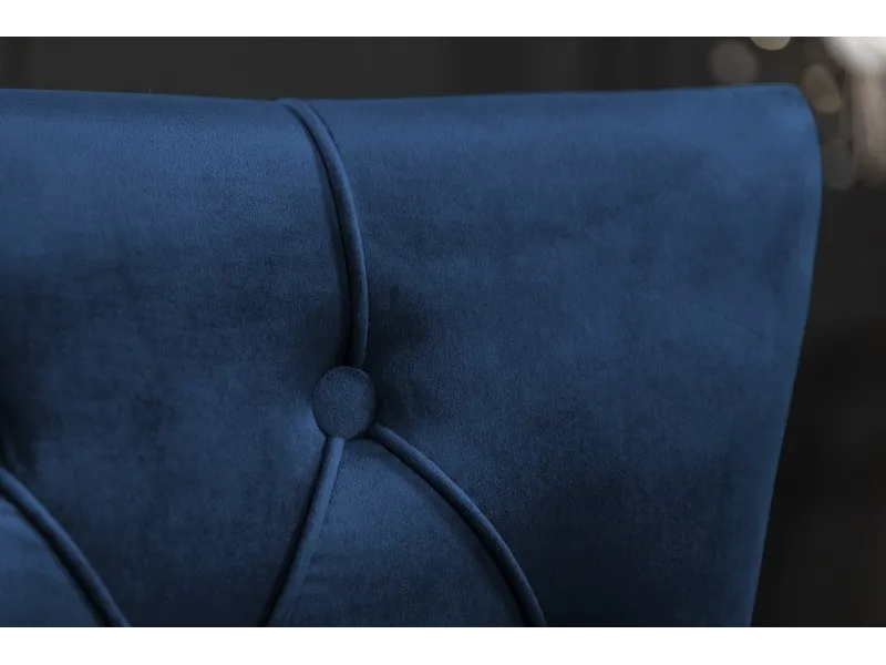 Lot de 2 Chaises de château en velours bleu roi en acier inoxydable, tête de lion