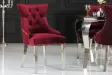Lot de 2 Chaises de château en velours rouge roi en acier inoxydable, tête de lion