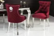 Lot de 2 Chaises de château en velours rouge roi en acier inoxydable, tête de lion