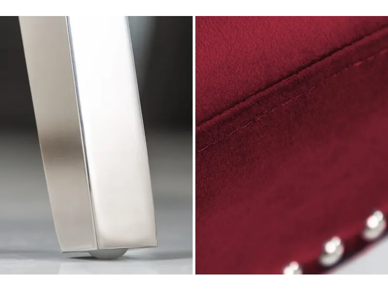 Lot de 2 Chaises de château en velours rouge roi en acier inoxydable, tête de lion