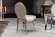 Lot de 2 Chaises style baroque de salle à manger en velours coloris beige