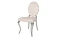 Lot de 2 Chaises style baroque de salle à manger en velours coloris beige
