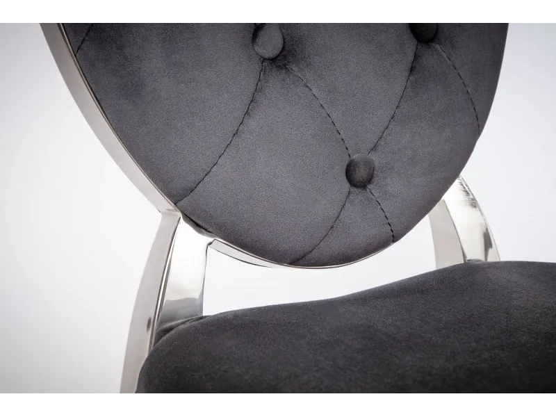 Lot de 2 Chaises style baroque de salle à manger en velours coloris noir