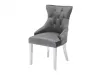 Lot de 2 Chaises de château en velours gris roi en acier inoxydable, tête de lion