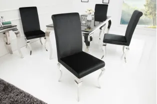 Lot de 2 Chaises de salle à manger design baroque coloris noir 2