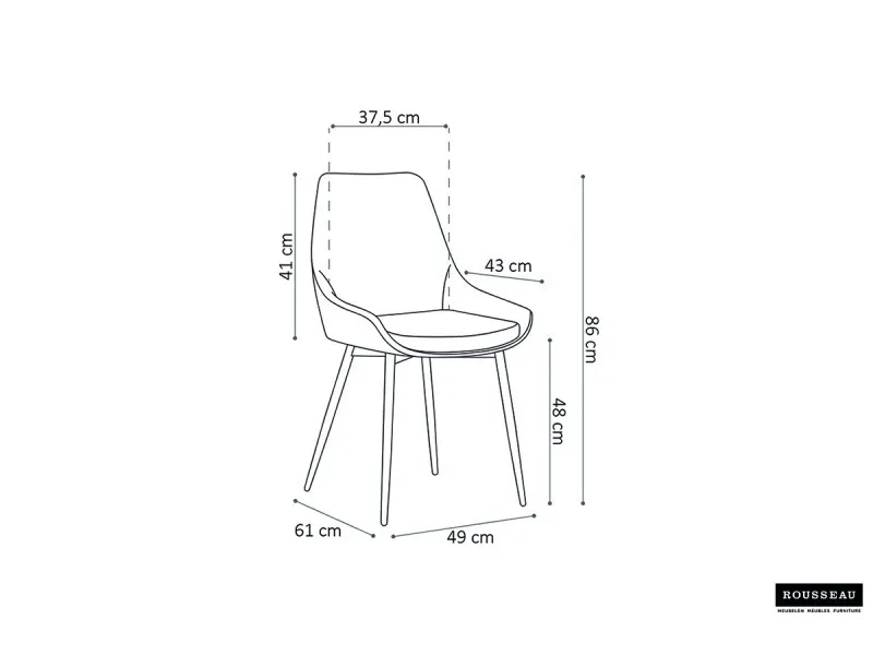 Lot de 2 Chaises de salle à manger design coloris marron